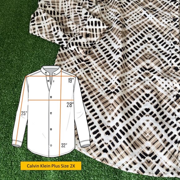 Calvin Klein Long Sleeve Button Front Mandarin Collar Tunic Shirt Plus Size 2X - Picture 2 of 12